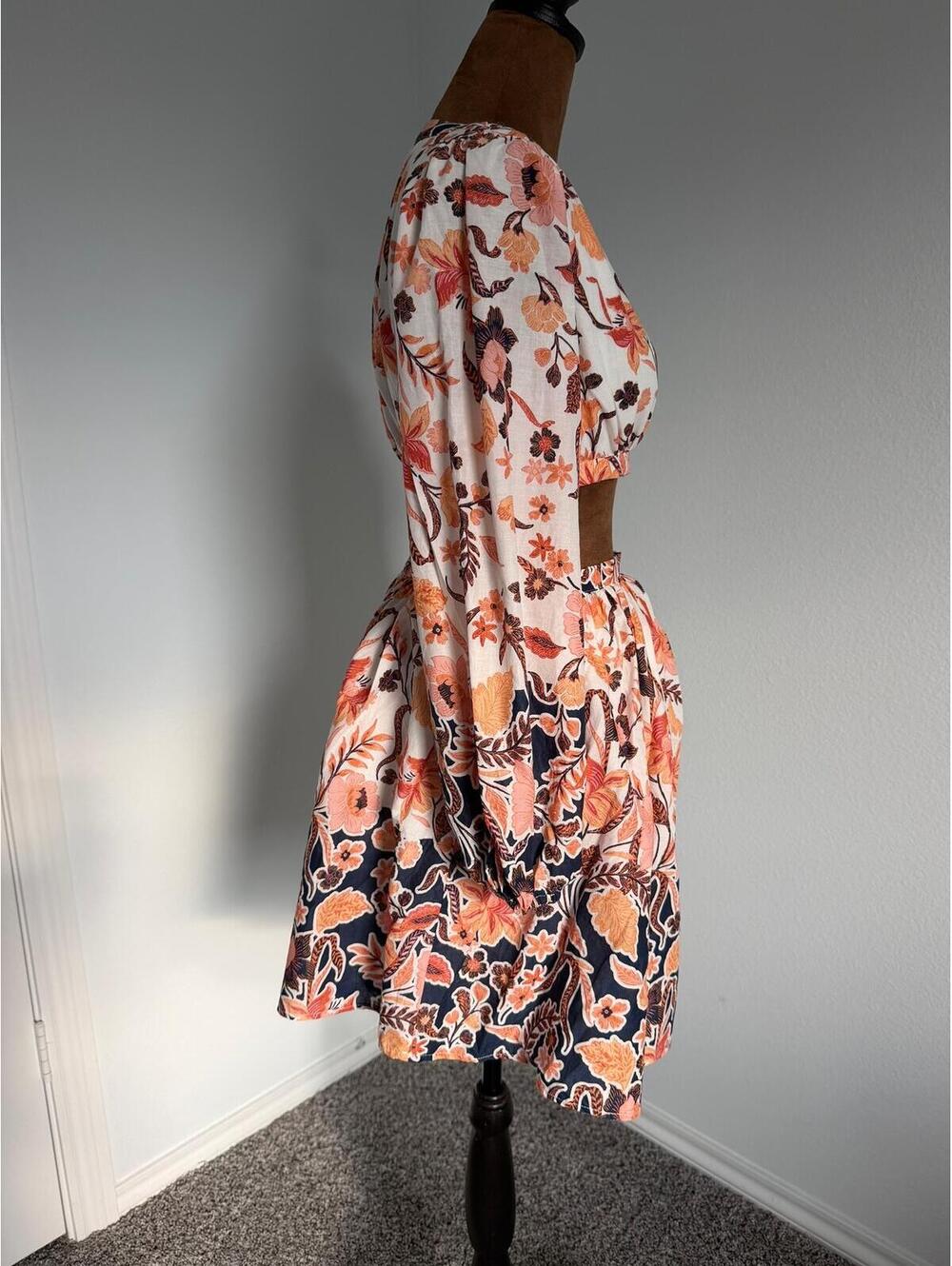 Chelsea & Violet Size 0 Two Piece Set Floral 100% Cotton Crop Blouse and Skirt - Picture 3 of 13